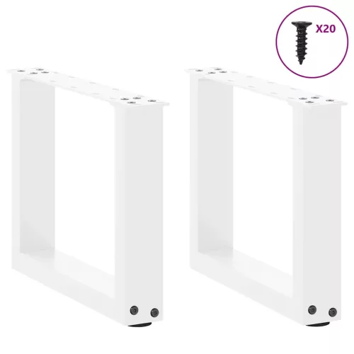  2 db U alakú dohányzóasztal láb fehér 40 x (30-31) cm acél