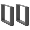  2 db antracitszürke U-alakú acél dohányzóasztal láb 40x(30-31) cm