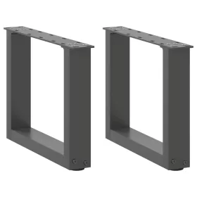    2 db antracitszürke U-alakú acél dohányzóasztal láb 40x(30-31) cm