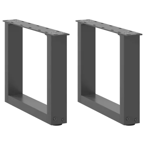 2 db antracitszürke U-alakú acél dohányzóasztal láb 40x(30-31) cm