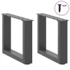  2 db antracitszürke U-alakú acél dohányzóasztal láb 40x(30-31) cm