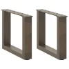  2 db U alakú natúr acél dohányzóasztal láb 40x(30-31) cm