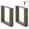  2 db U alakú natúr acél dohányzóasztal láb 40x(30-31) cm