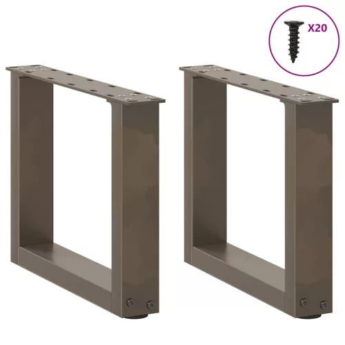  2 db U alakú natúr acél dohányzóasztal láb 40x(30-31) cm