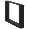  2 db fekete, U alakú acél dohányzóasztal láb 50 x (30-31) cm
