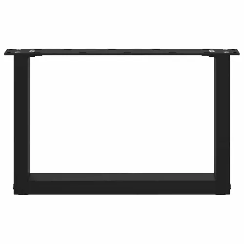  2 db fekete, U alakú acél dohányzóasztal láb 50 x (30-31) cm
