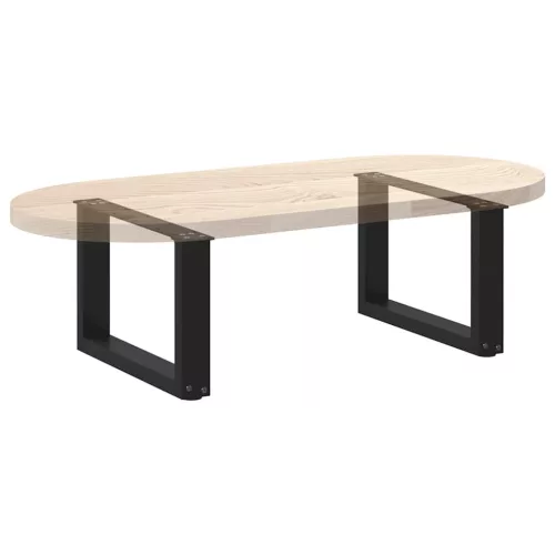  2 db fekete, U alakú acél dohányzóasztal láb 50 x (30-31) cm