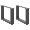  2 db antracitszürke U-alakú acél dohányzóasztal láb 50x(30-31) cm