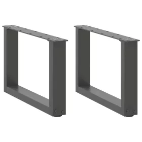    2 db antracitszürke U-alakú acél dohányzóasztal láb 50x(30-31) cm