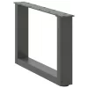  2 db antracitszürke U-alakú acél dohányzóasztal láb 50x(30-31) cm