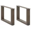  2 db U alakú natúr acél dohányzóasztal láb 50x(30-31) cm