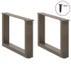  2 db U alakú natúr acél dohányzóasztal láb 50x(30-31) cm
