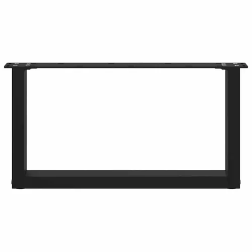  2 db U alakú dohányzóasztal láb fekete 60 x (30-31) cm acél dohányzóasztal láb