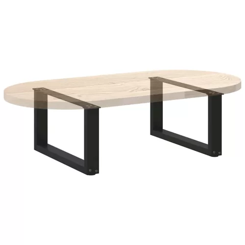  2 db U alakú dohányzóasztal láb fekete 60 x (30-31) cm acél dohányzóasztal láb