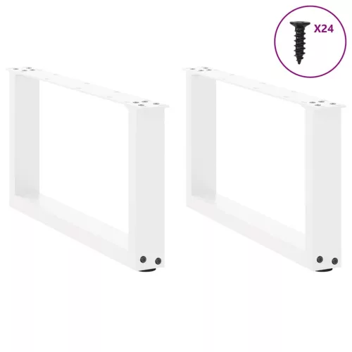  2 db U alakú dohányzóasztal láb fehér 60 x (30-31) cm acél