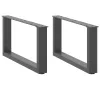 2 db antracitszürke, U alakú acél dohányzóasztal láb 60 x (30-31) cm