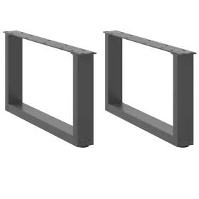   2 db antracitszürke, U alakú acél dohányzóasztal láb 60 x (30-31) cm