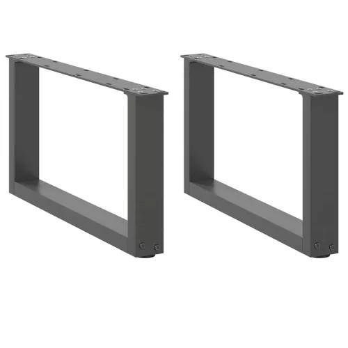  2 db antracitszürke, U alakú acél dohányzóasztal láb 60 x (30-31) cm