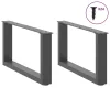  2 db antracitszürke, U alakú acél dohányzóasztal láb 60 x (30-31) cm
