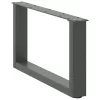  2 db antracitszürke, U alakú acél dohányzóasztal láb 60 x (30-31) cm