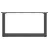  2 db antracitszürke, U alakú acél dohányzóasztal láb 60 x (30-31) cm
