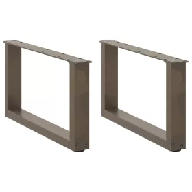    2 db U alakú dohányzóasztal láb natúr acélból 60x(30-31) cm