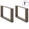  2 db U alakú dohányzóasztal láb natúr acélból 60x(30-31) cm