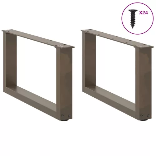  2 db U alakú dohányzóasztal láb natúr acélból 60x(30-31) cm