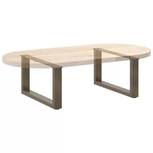  2 db U alakú dohányzóasztal láb natúr acélból 60x(30-31) cm