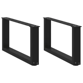    2 db U alakú dohányzóasztal láb fekete 70 x (30-31) cm acél dohányzóasztal láb