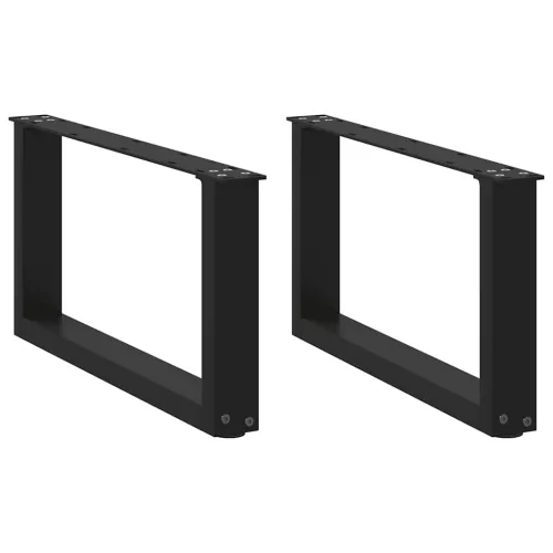  2 db U alakú dohányzóasztal láb fekete 70 x (30-31) cm acél dohányzóasztal láb