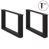  2 db U alakú dohányzóasztal láb fekete 70 x (30-31) cm acél dohányzóasztal láb