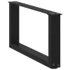  2 db U alakú dohányzóasztal láb fekete 70 x (30-31) cm acél dohányzóasztal láb