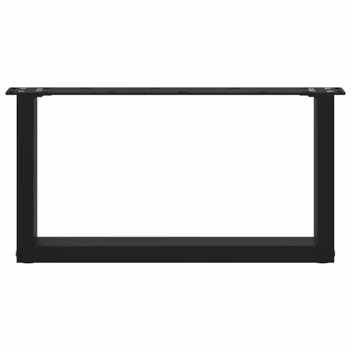  2 db U alakú dohányzóasztal láb fekete 70 x (30-31) cm acél dohányzóasztal láb