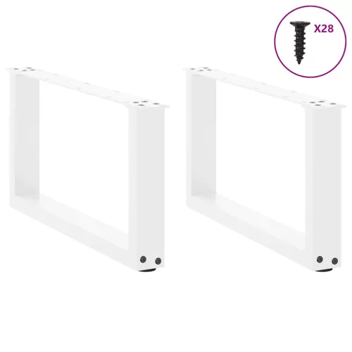  2 db U alakú fehér dohányzóasztal láb 70 x (30-31) cm acél
