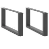  2 db antracitszürke, U alakú acél dohányzóasztal láb 70 x (30-31) cm