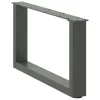  2 db antracitszürke, U alakú acél dohányzóasztal láb 70 x (30-31) cm