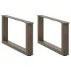  2 db U alakú natúr acél dohányzóasztal láb 70x(30-31) cm