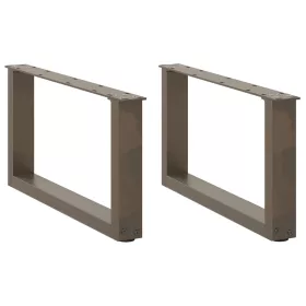    2 db U alakú natúr acél dohányzóasztal láb 70x(30-31) cm