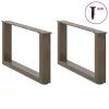  2 db U alakú natúr acél dohányzóasztal láb 70x(30-31) cm
