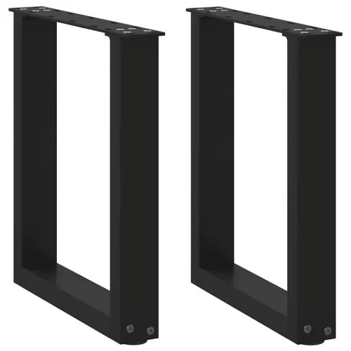  2 db U alakú dohányzóasztal láb fekete 28 x (42-43) cm acél dohányzóasztal láb
