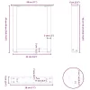  2 db U alakú dohányzóasztal láb fekete 28 x (42-43) cm acél dohányzóasztal láb