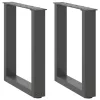  2 db antracitszürke U-alakú dohányzóasztal láb 28x(42-43) cm acél