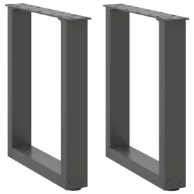    2 db antracitszürke U-alakú dohányzóasztal láb 28x(42-43) cm acél