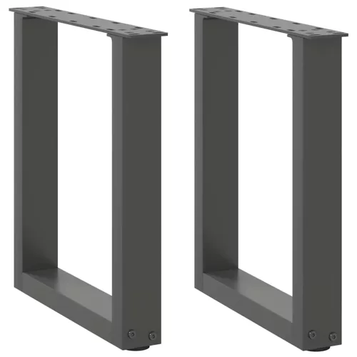  2 db antracitszürke U-alakú dohányzóasztal láb 28x(42-43) cm acél