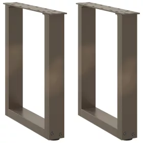    2 db U alakú natúr acél dohányzóasztal láb 28 x (42-43) cm