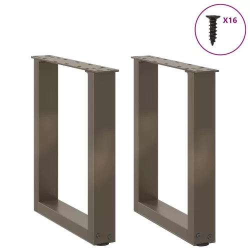  2 db U alakú natúr acél dohányzóasztal láb 28 x (42-43) cm