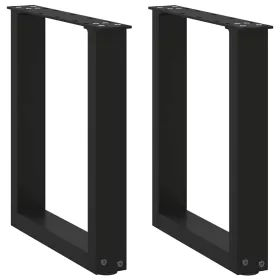    2 db fekete, U alakú acél dohányzóasztal láb 38x(42-43) cm