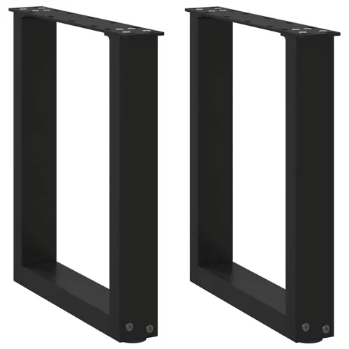  2 db fekete, U alakú acél dohányzóasztal láb 38x(42-43) cm