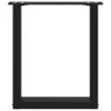  2 db fekete, U alakú acél dohányzóasztal láb 38x(42-43) cm